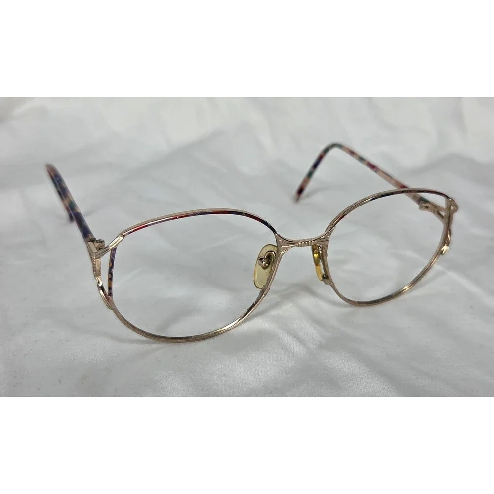 Vintage Womens EGF Glasses Rainbow Abstract Multicolor Frame Only C2 54-18-135